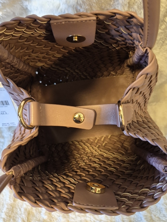 Anthropologie Hollace Tote Woven Mini Edition NEW Maeve Mocha Boho Crossbody Bag - Picture 8 of 13